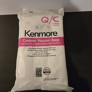 Kenmore Canister Vacuum Bags #20 53292 Pkg of 6 Fits Style Q or C